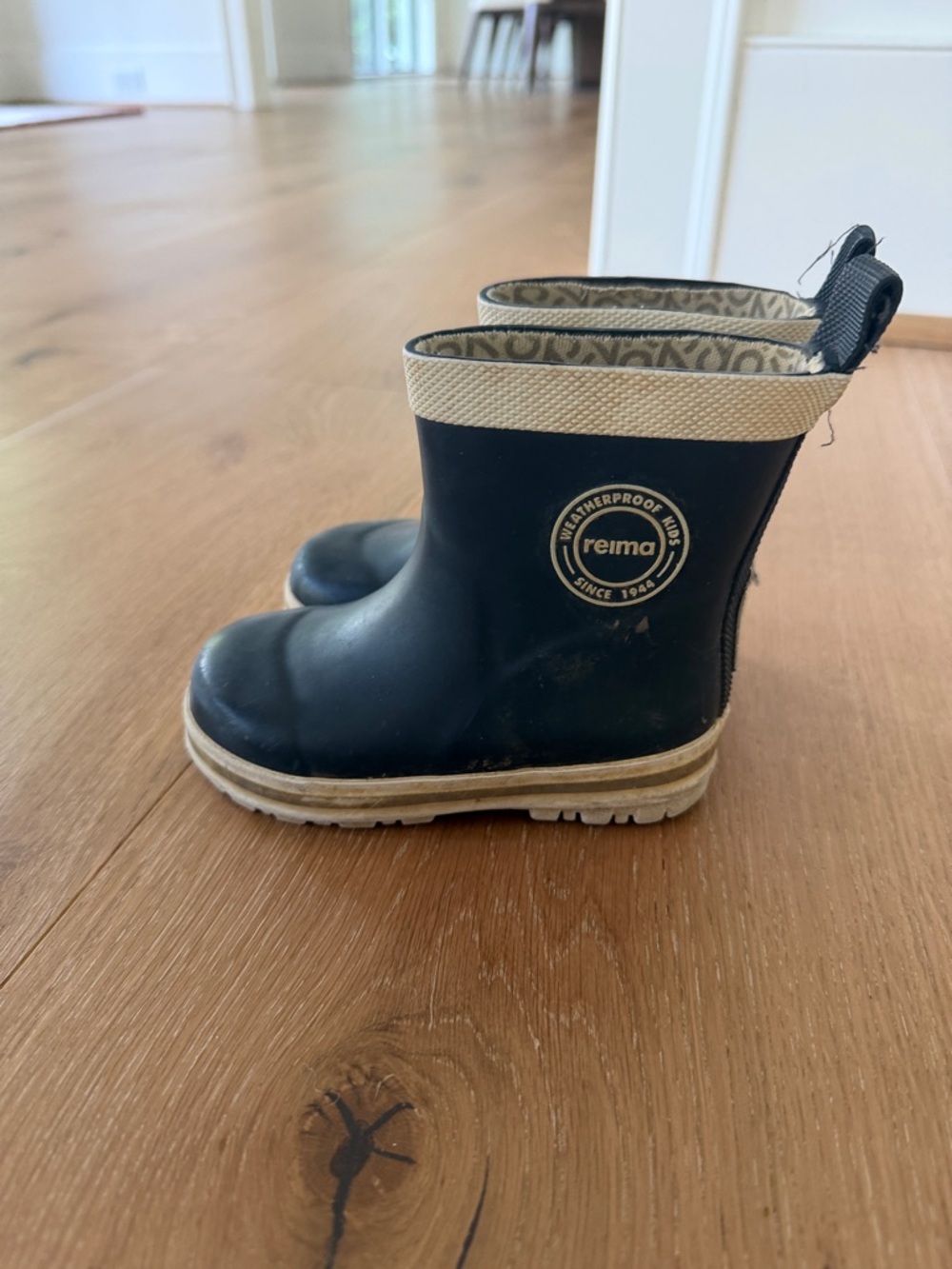 Reima Black & Tan Waterproof Kids Rain Boots